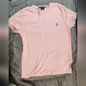 Pink 100% Cotton Polo T-Shirt‎ with Blue Logo